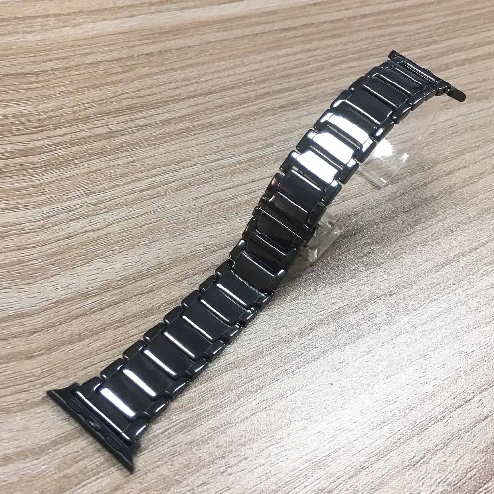 Черный/белый керамический ремешок для Apple Watch SE Band Series 6 5 4 3 2 Браслет 40 мм 44 38 42