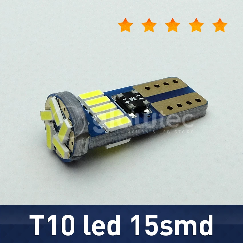 1 шт. LED T10 canbus led W5W Canbus t10 15smd 3014 неполярный свет внешний GLOWTEC | Автомобили и