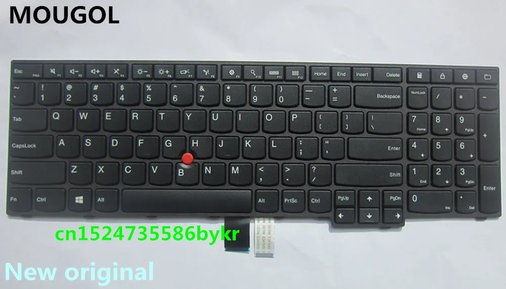Черный MOUGOL новая Оригинальная клавиатура США для lenovo Thinkpad E550 E550C E555 E560 E565 серии FRU 00HN000 00HN037 00HN074 PN SN20F22537 - Цвет: Черный