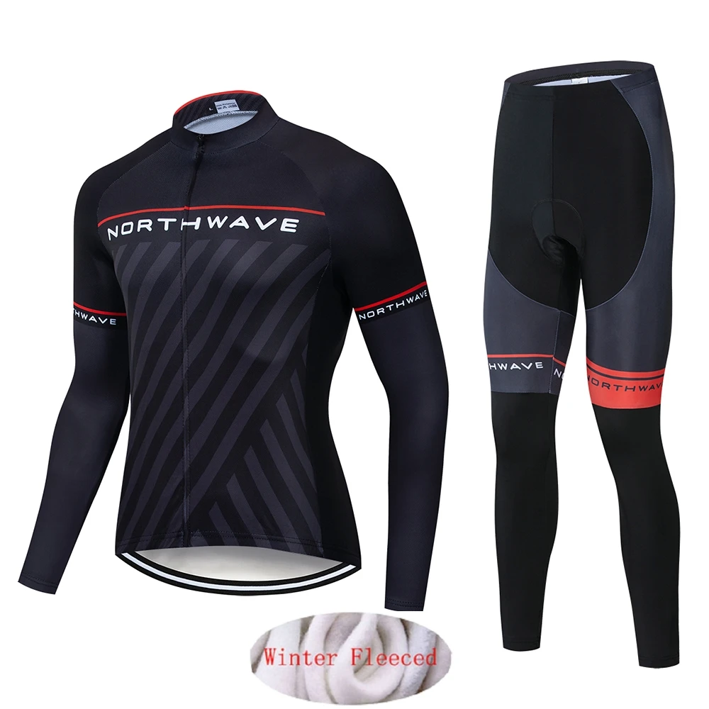 Pic Color Northwave Профессиональный командный костюм для мужчин зимний с длинным рукавом ветрозащитный теплый флисовый комплект одежды для велоспорта куртка брюки - Цвет: Pic Color