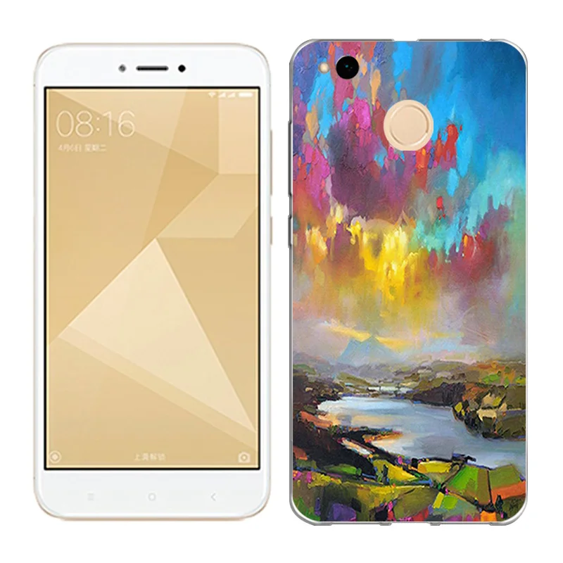 Чехол для Xiaomi Redmi 4X мягкий силиконовый чехол из ТПУ 5 0 дюйма с масляной росписью