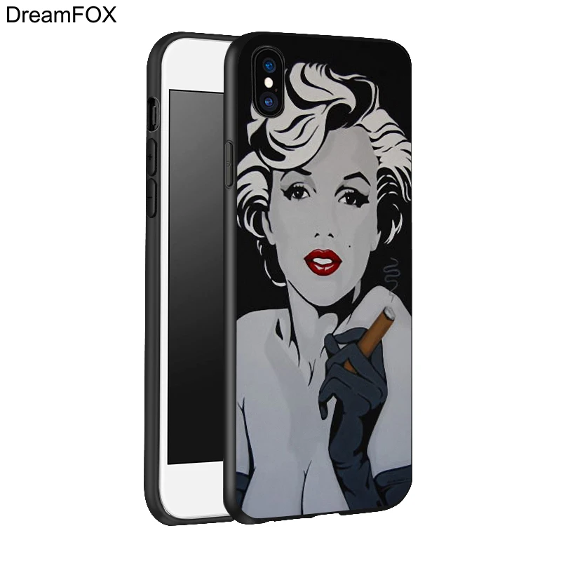 DREAMFOX L208 Marilyn Monroe Black Soft TPU Silicone Case Cover For Apple iPhone 11 Pro XR XS Max X 8 7 6 6S Plus 5 5S 5G SE |