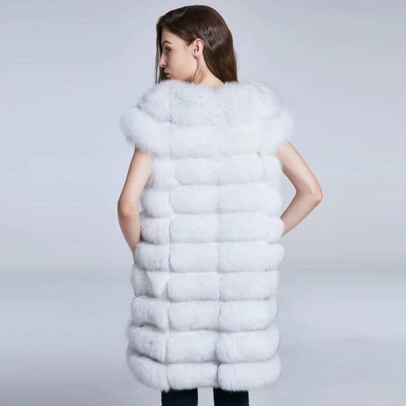 100% Real Fox Fur waistcoat,Removable  Vest,2020New JKP Winter Women Natural Fox Fur Vest enlarge