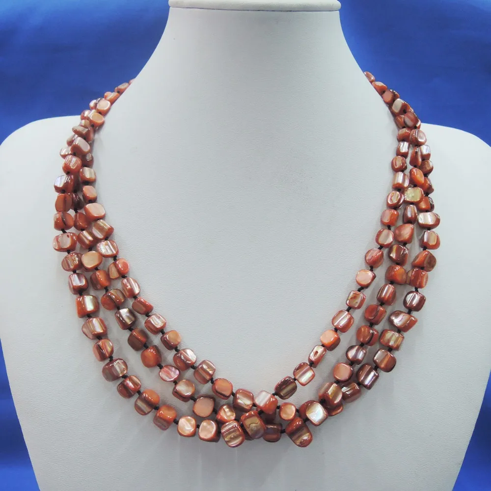 Модное ожерелье жемчужное с ракушками модное 3 линиями|fashion necklace|necklace fashionpearl necklace