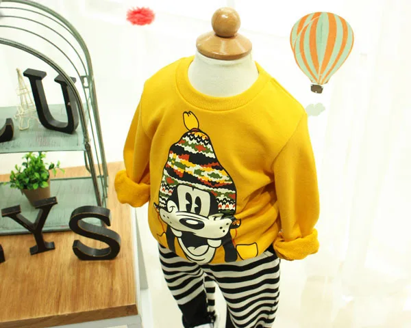 2014 hot fashion high quality children Cartoon Dog printing long sleeved boy/girls kids cotton Family fitted sweatshirts | Мать и ребенок
