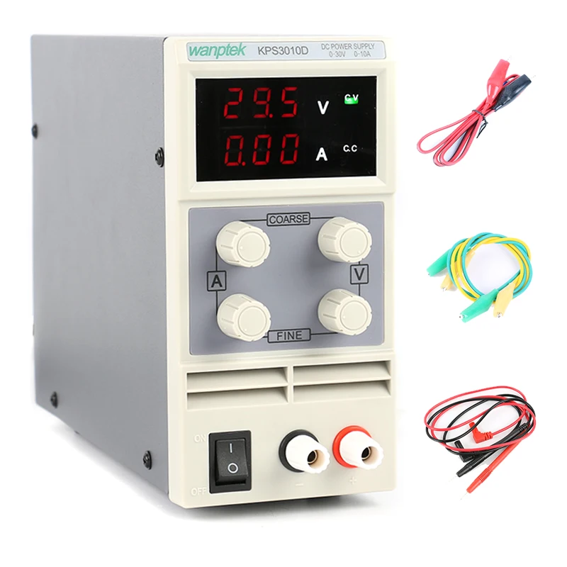 Цифровой Регулируемый источник питания 30V10A 0 1 В/0 01a 110 В 220 с кабелем стандарта