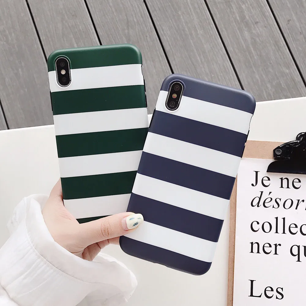Простой чехол в полоску для телефона Iphone XS MAX X XR 7 8 Plus 6 S силиконовый Coque Fundas