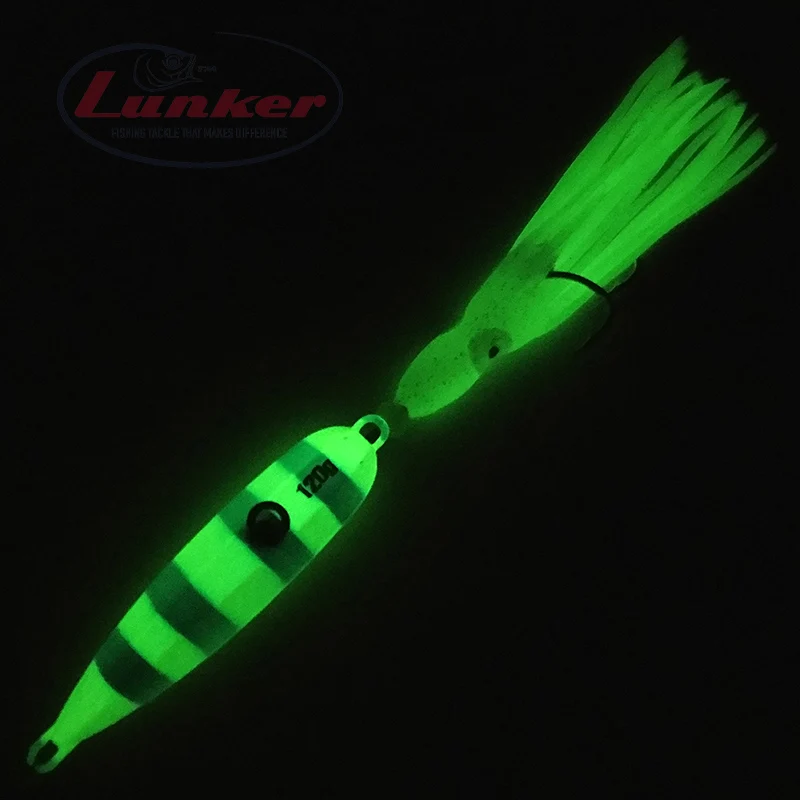 Lunker Inchiku 120 г 150 г Светящийся Металлический медленный джиг осьминог юбка Япония snapper grouper marlin jigging соленая вода Морская Лодка приманка