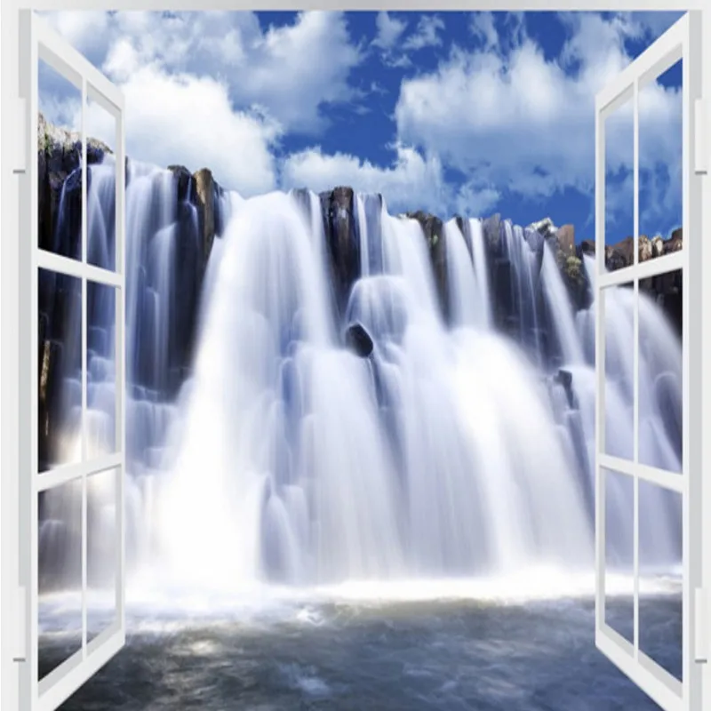 Пользовательские 3d росписи HD водопад пейзаж фон Ресторан гостиная обои отель зал