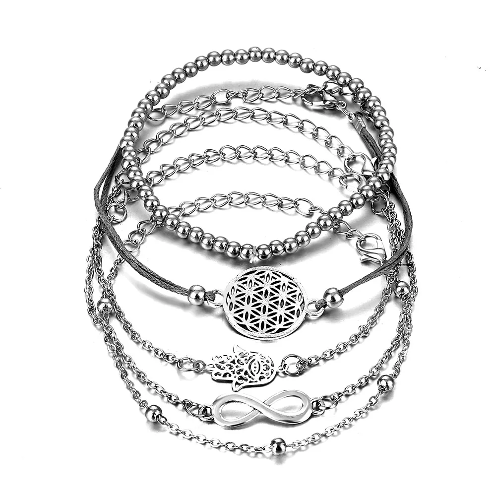 DAXI 5 шт./компл. винтажный богемный серебряный цвет ажурные очаровательные