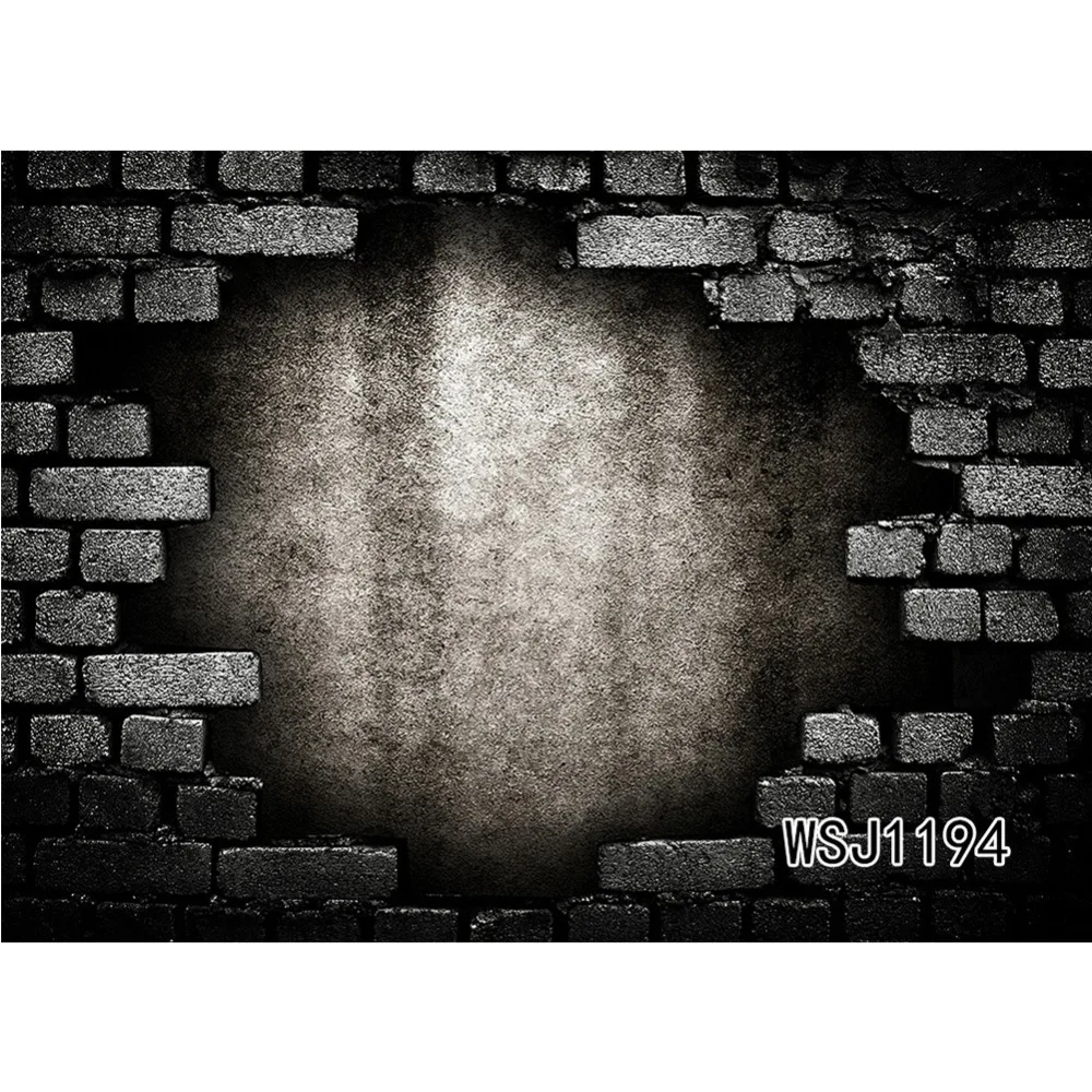 LB полиэстер и винил Хэллоуин пугающий треснутый серый кирпичная стена фоны для