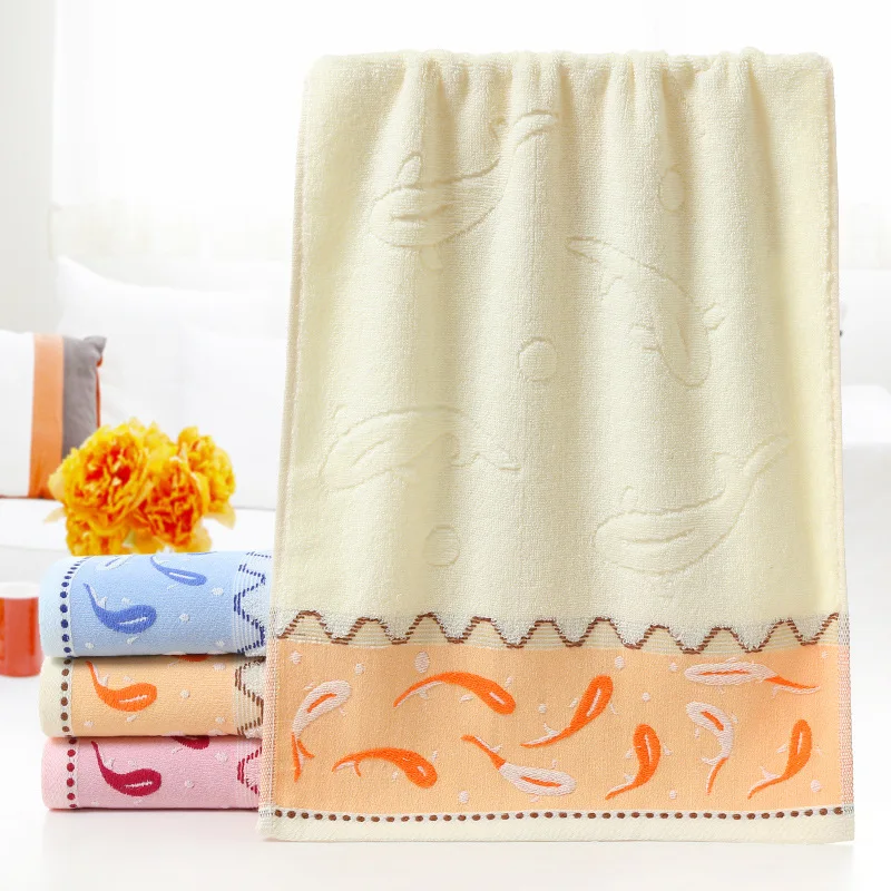 1pcs75X35cm рыбы шаблон жаккардовые Мягкий хлопок лицо Полотенца волосы руки Ванная
