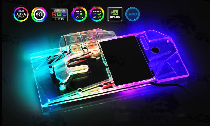 Bykski водный блок для Zotac GeForce RTX 2080 AMP Extreme/PGF OC/медный радиаторный блок с полным покрытием/RGB поддержка AURA SYNC