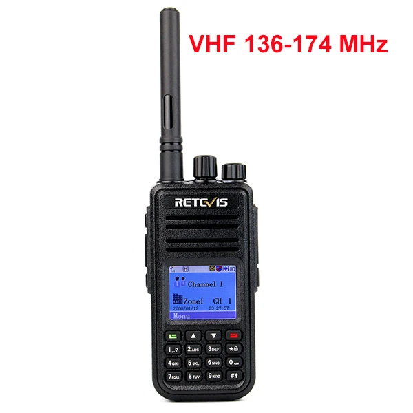 Retevis RT3 рация ПМР радио Цифровая(gps) UHF 400-480 МГц 5 Вт радиостанция 2 антенны с программным кабелем ЖК-дисплей - Цвет: VHF
