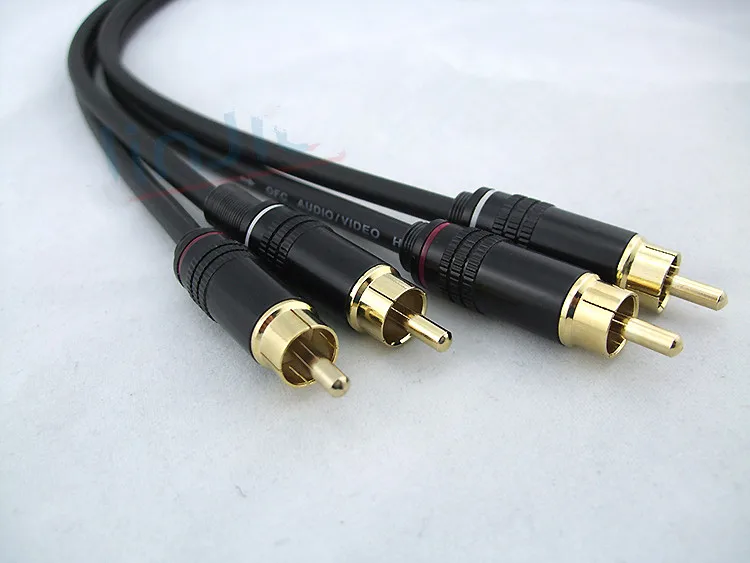 Высококачественная аудиолиния 2RCA на красный и белый lotus двойной кабель усилитель