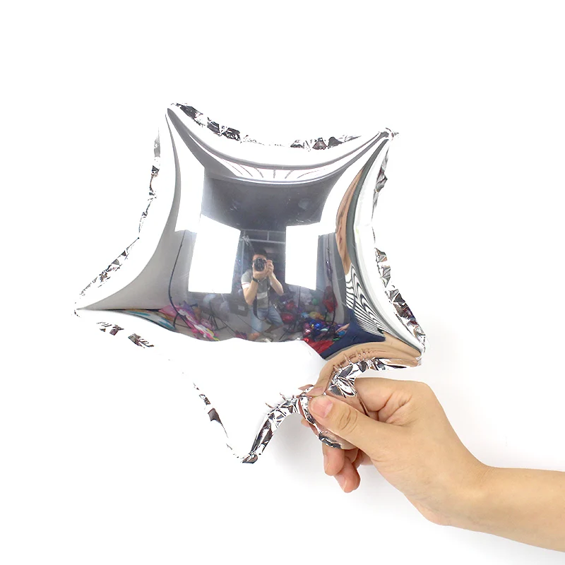 10inch silver WJX 5 шт. 10 дюймов Золотая Звезда фольга шар розовые воздушные шары с сердцем Свадебные День Святого Валентина украшения пол раскрыть вечерние заполненные воздухом - Цвет: 10inch silver WJX