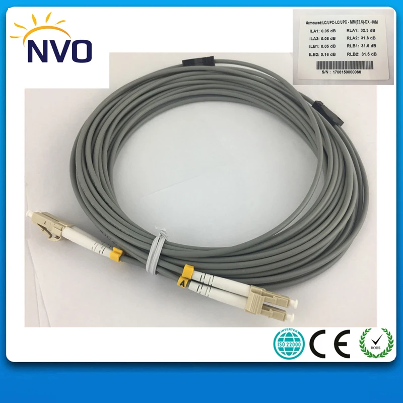 10 шт./лот LC/UPC-LC/UPC мм (62 5/125) DX Dia: 3 0 L: м ПВХ куртка серый бронированный двухъядерный
