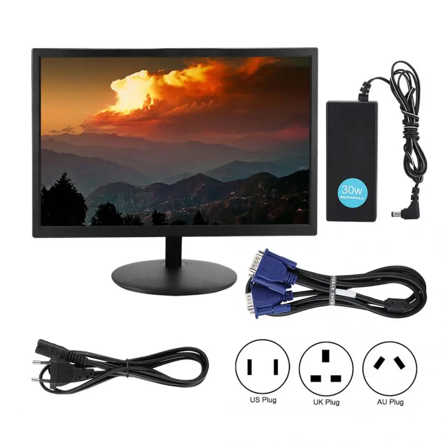 19 &quotVGA вход 1440*900 LED монитор Компьютерный дисплей экран 100-240 В | Электроника