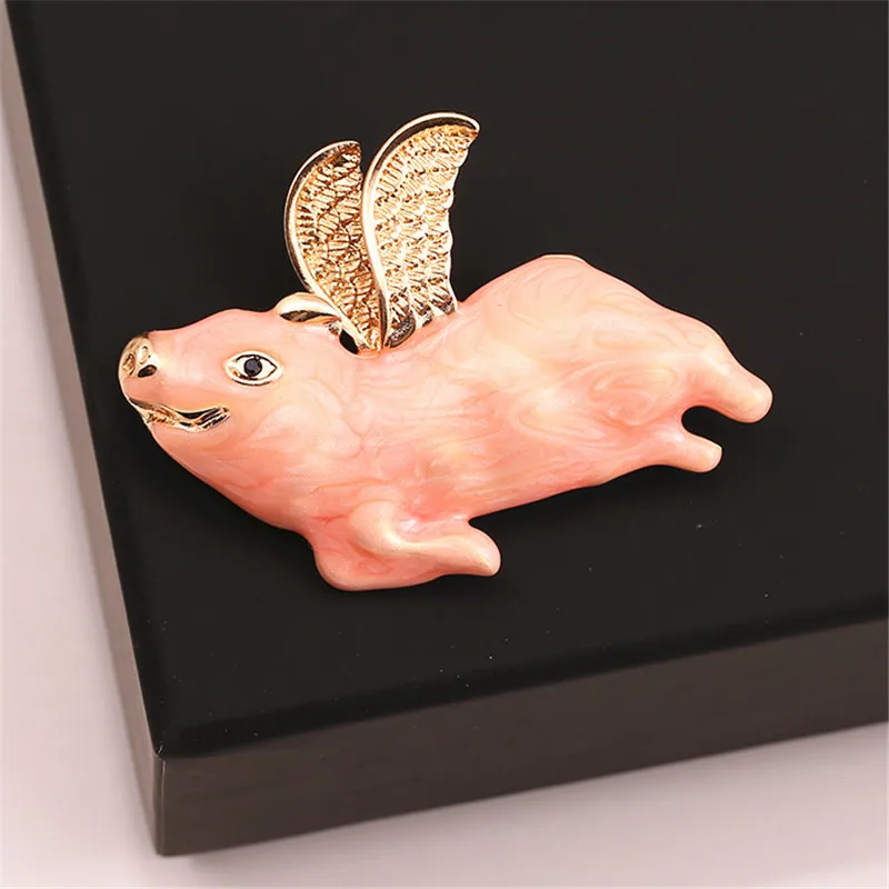 ENZE2019 new color enamel zinc alloy brooch Piggy horse head leopard animal badge accessories wholesale | Украшения и аксессуары