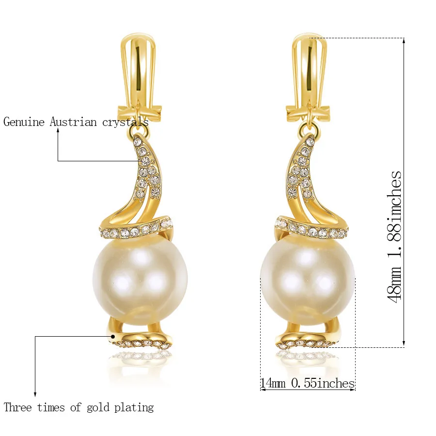 Ювелирные наборы с имитацией жемчуга для женщин и девочек Дубай золотой цвет