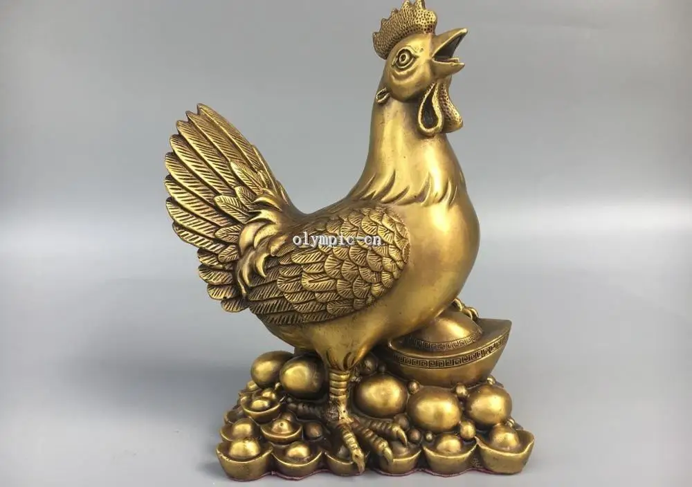 Классическая латунная домашняя статуя Fengshui богатство золото яйцо благоприятное