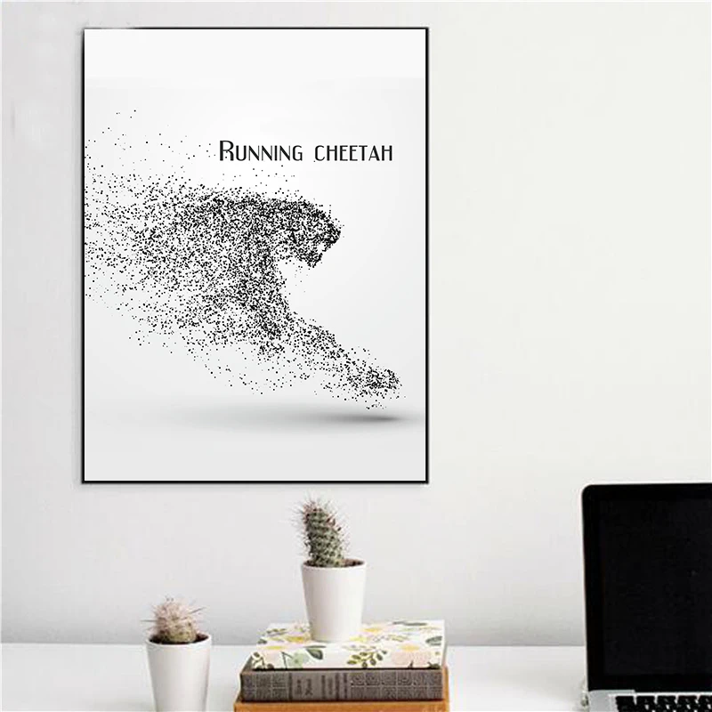 Черно-белые животные домашний декор печатный плакат Скандинавская Картина на