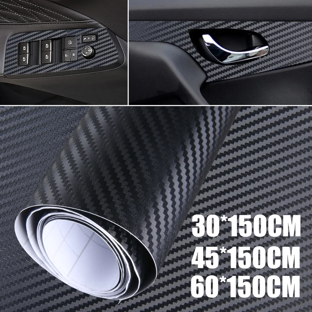 

3D High Glossy Carbon Fiber Vinyl Wrap Sticker Decal Film Air Release