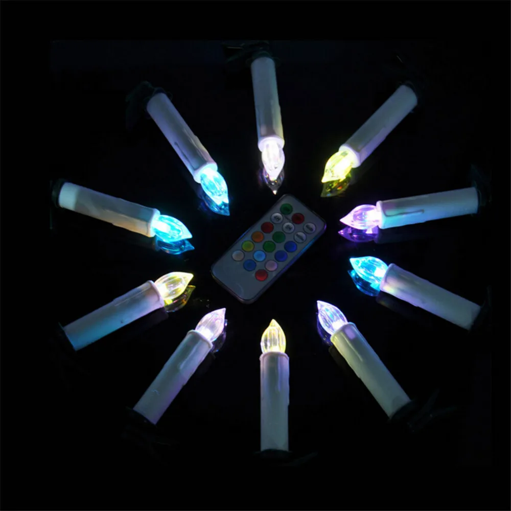 10 шт./компл. Праздничная Свадебная лампа Свеча Светодиодная электрическая