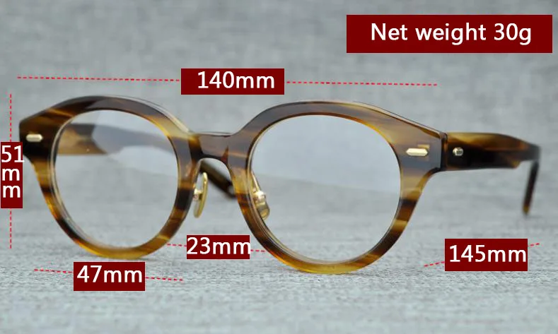 

SPEIKO hand made acetate myopia reading glasses 1.74 Anti-blue lens RE.ARUNEDL 47 retro mask round style vintage glasses