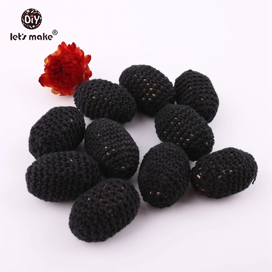 Let's Make Crochet Wooden Baby Teether Beads Wood Geometric Polygon 6pc 35*25mm DIY Shower Gift Toy Accessories | Мать и ребенок