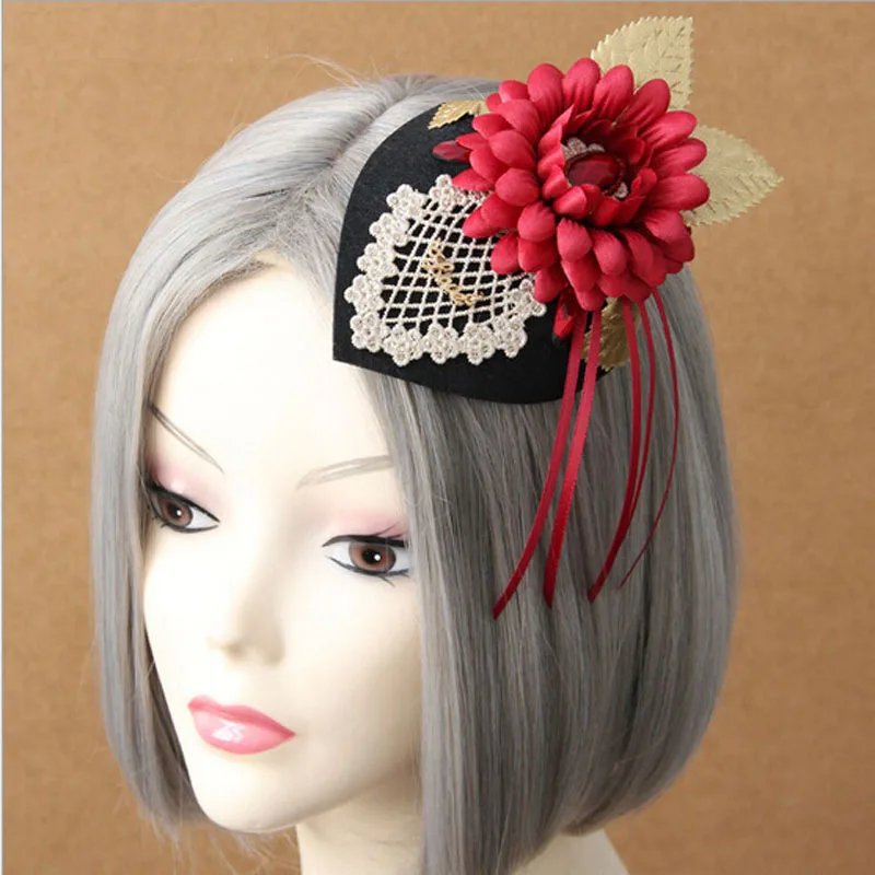 

British Lady Retro Fashion Small Top Hat Bride Dinner Headwear Hairpins Etiquette Hair Accessories