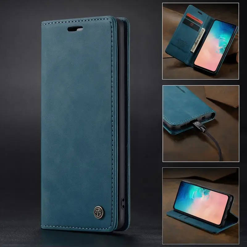 Матовый чехол для Samsung Galaxy S10 Plus кожаный кошелек Магнитная сумка телефона E S10E