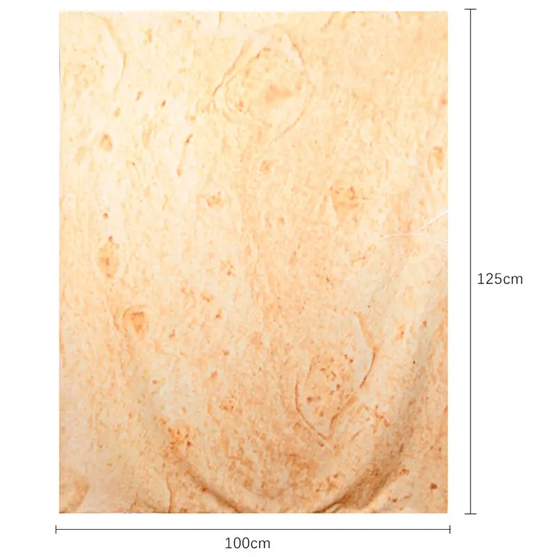 100x125cm Одеяло Tortilla, комфортное одеяло для еды, одеяло для закусок, одеяло с узором Tortilla, квадратная форма для автомобиля, офиса - Цвет: 100x125cm