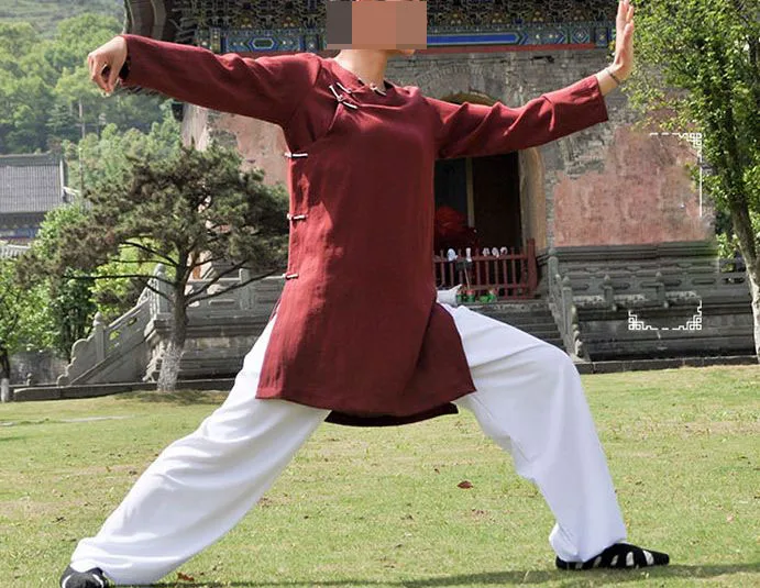 Индивидуальные синие/фиолетовые/красные льняные костюмы wushu kung fu форма уданг для