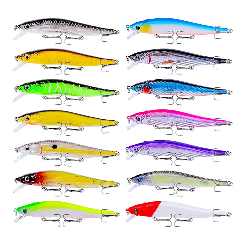 1 шт. картина Minnow приманки для ловли рыбы 12 см 14,47g жесткая искусственная приманка плавающий 3D воблер с глазами воблер окунь рыболовные снасти
