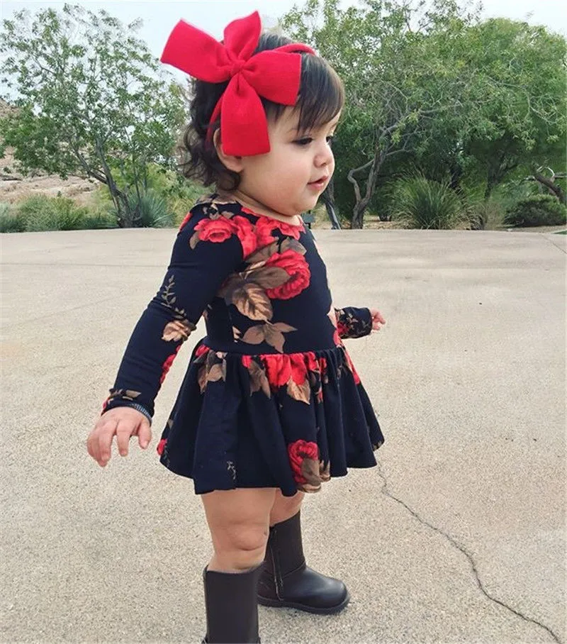 Летнее цветочное платье для новорожденных девочек с круглым вырезом|Платья| |
