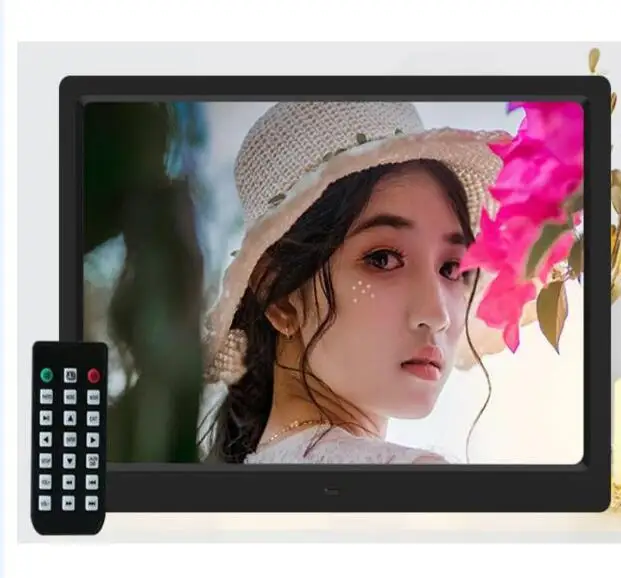Черный 12 дюймов Tft Lcd светодиодная цифровая рамка фото полная функция, Mp3, фильм, пульт дистанционного управления с для sd-карты и Usb - Цвет: Черный