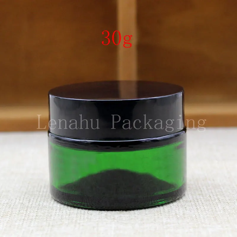 (20PC/Lot)Wholesale 30g Green Cream Bottle , 30cc Plastic Heukgae Glass Bottles, Cosmetic Skin Care Container