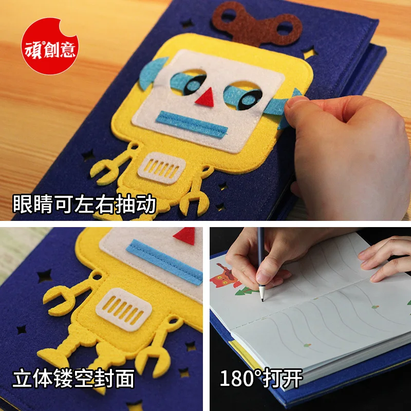 New High Quality Retro Robot Color Page Notepad Korean Lovely Cartoon Pattern Travel Notebook Diary Weekly Monthly Planner WZ | Канцтовары