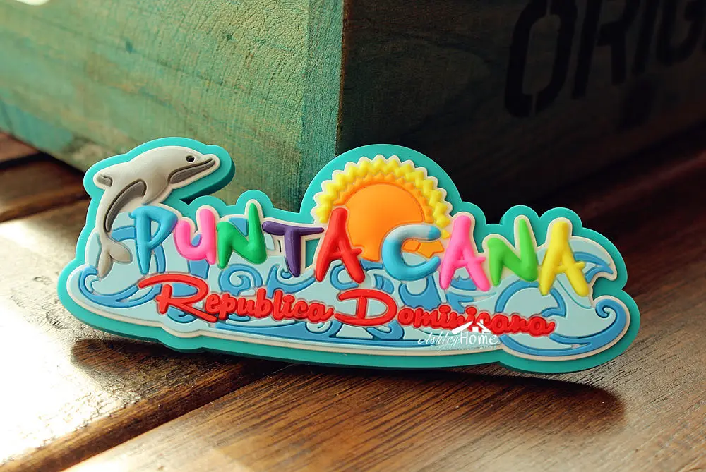

Dominica Punta Cana Dolphins Tourism Travel Souvenir Rubber Fridge Magnet GIFT IDEA