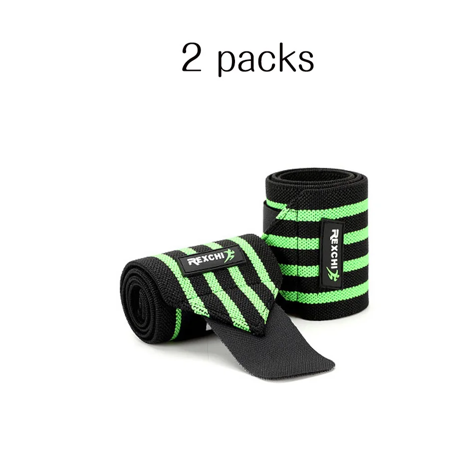 2 Packs Green REXCHI 1 пара Регулируемый браслет поддержка спортивные безопасные эластичные бинты для запястья бандаж повязка для спортзала фитнес сила тяжелой атлетики - Цвет: 2 Packs Green