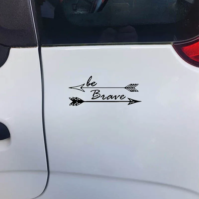 YJZT 12 7 см * 5 4 виниловые автомобильные наклейки Be Brave Adventure черные серебристые