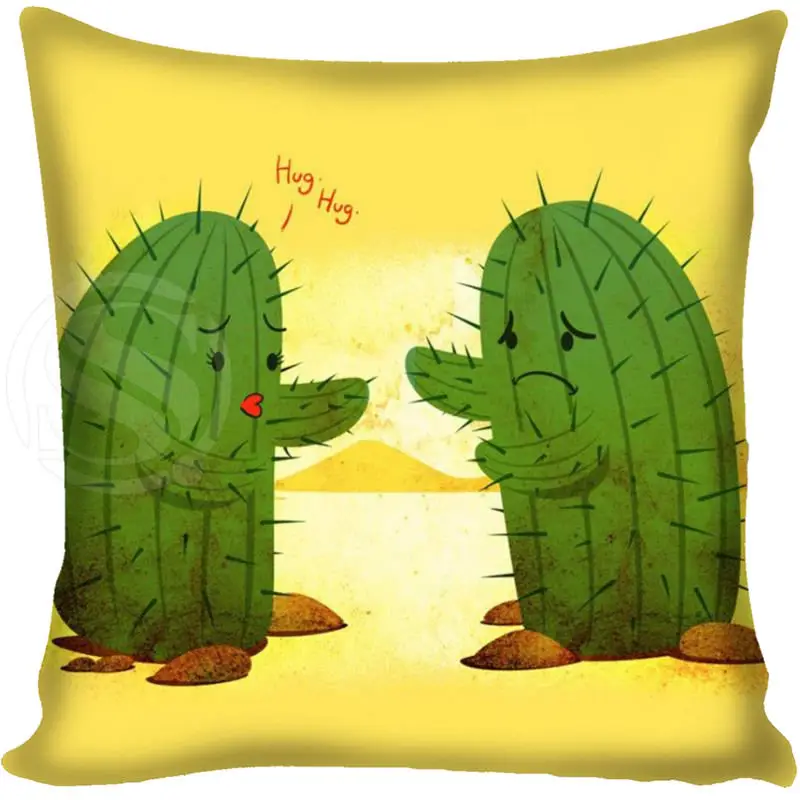 Pillowcase Изготовленный на заказ Наволочка с изображением кактусов площади молнии дома декоративная наволочка с двух сторон Печатный 35X 35, 40 X40 размером 45*45, 60X60 - Цвет: Pillowcase