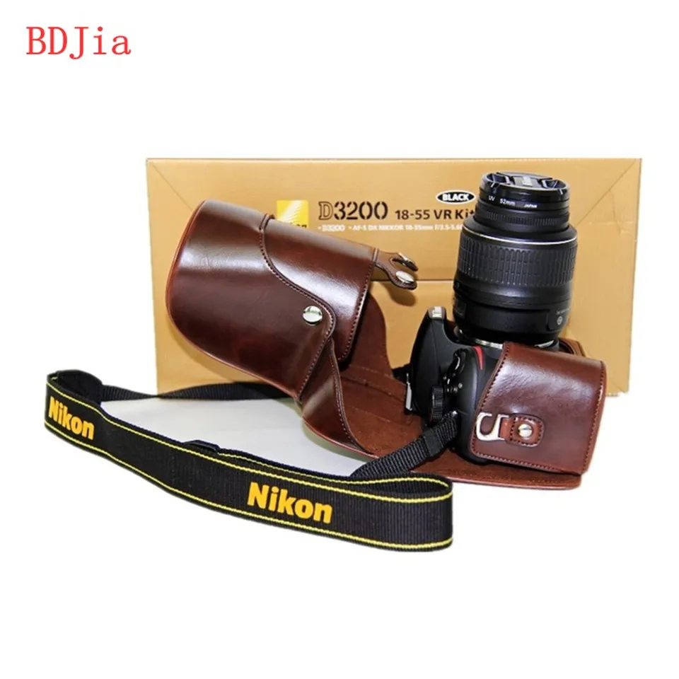 Чехол для камеры из искусственной кожи чехол сумка Nikon D3400 D3300 D3200 D3100 DRSL объектив 18 55 мм без ремешка|camera cases bags