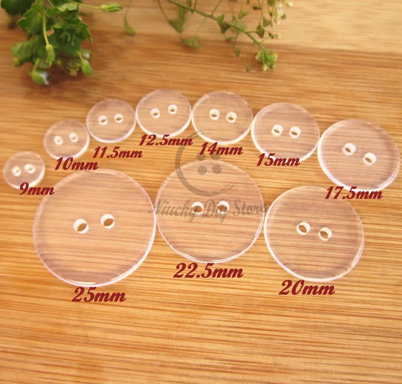 Принадлежности для шитья 60 шт. 20 мм Двойные Прозрачные кнопки внутренняя панель