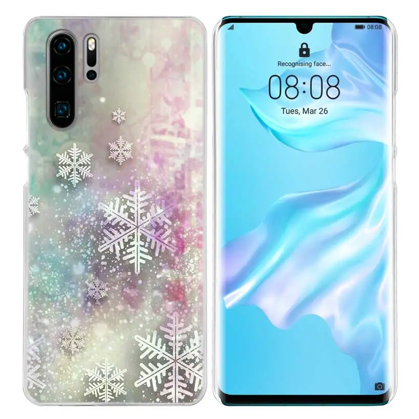 Чехол с рождественской снежинкой для huawei P20 P30 P Smart Nova 4 3i P10 P9 P8 mate 10 20 lite Pro Mini жесткий чехол для телефона из ПК