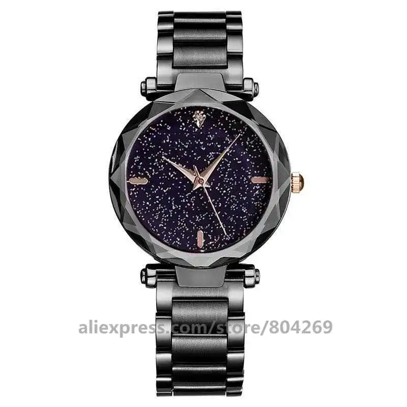 Luxury Alloy Starry Sky Colorful Watch Big Rhinestone No Logo Alloy Quartz Wristwatches