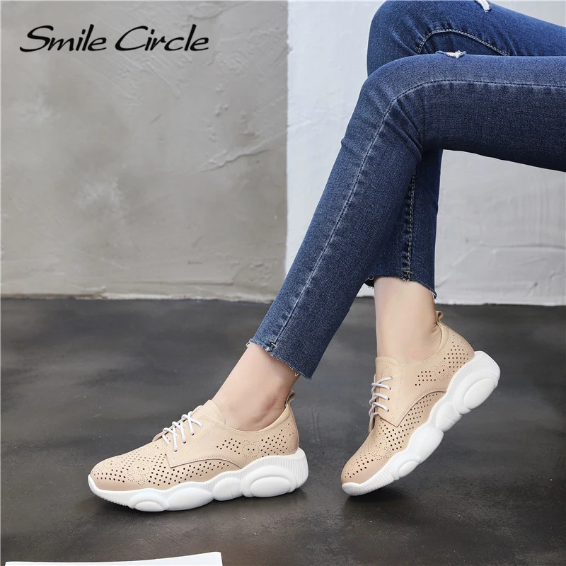 Smile Circle/2019 летние кроссовки женская обувь на плоской подошве дышащая из
