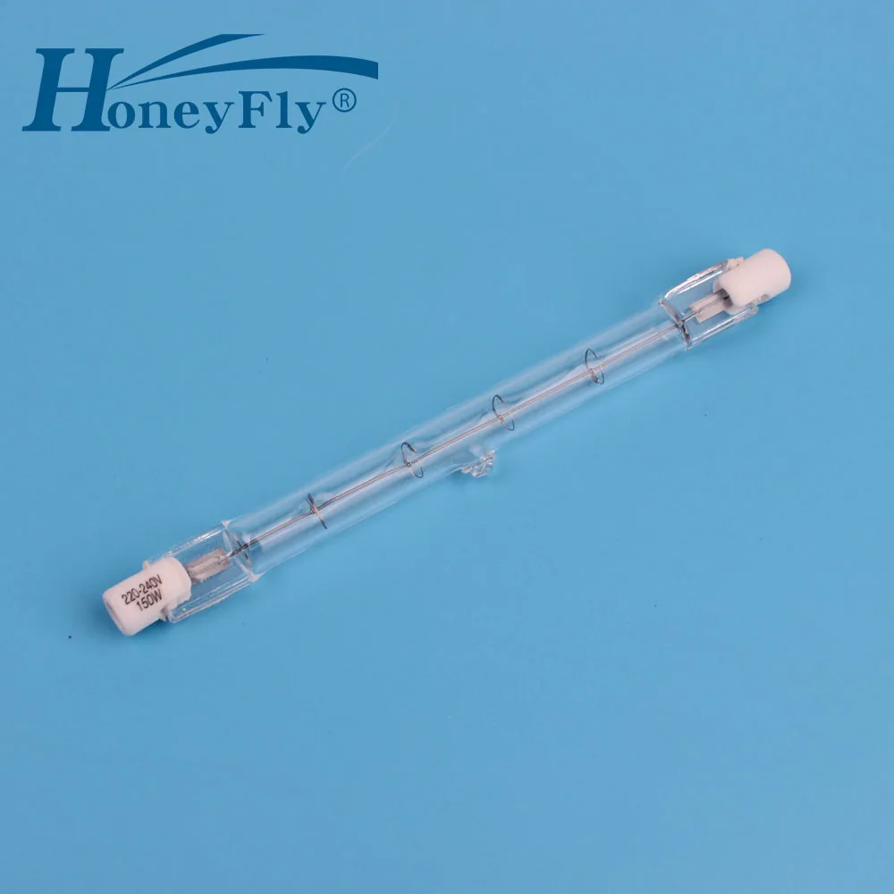 HoneyFly 10 шт. 118 мм галогенная лампа J118 220 V/110 V 150W200W 250 W 300 W 500 W R7S двухсторонняя нити потолочные светильники кварцевая трубка