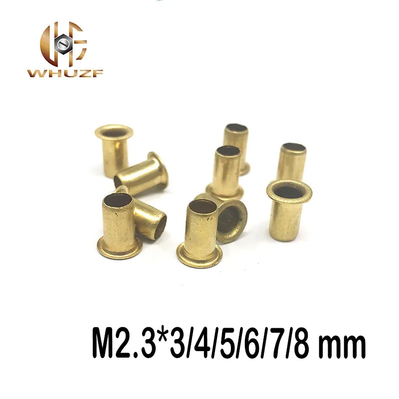 

500pcs M2*2/2.5/3/3.5/4/5/6/7/8/10 mm Hollow Copper rivet Bronze rivets Cross hole Brass rivets Single tube DIY accessories